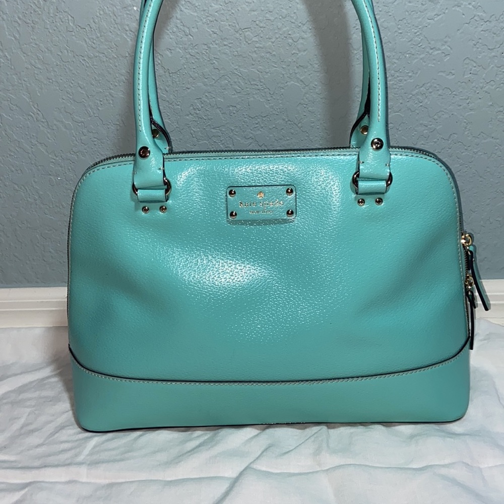 Gorgeous KATE SPADE Tiffany Blue Wellesley Rachelle Satchel shoulder Bag - Picture 2 of 16